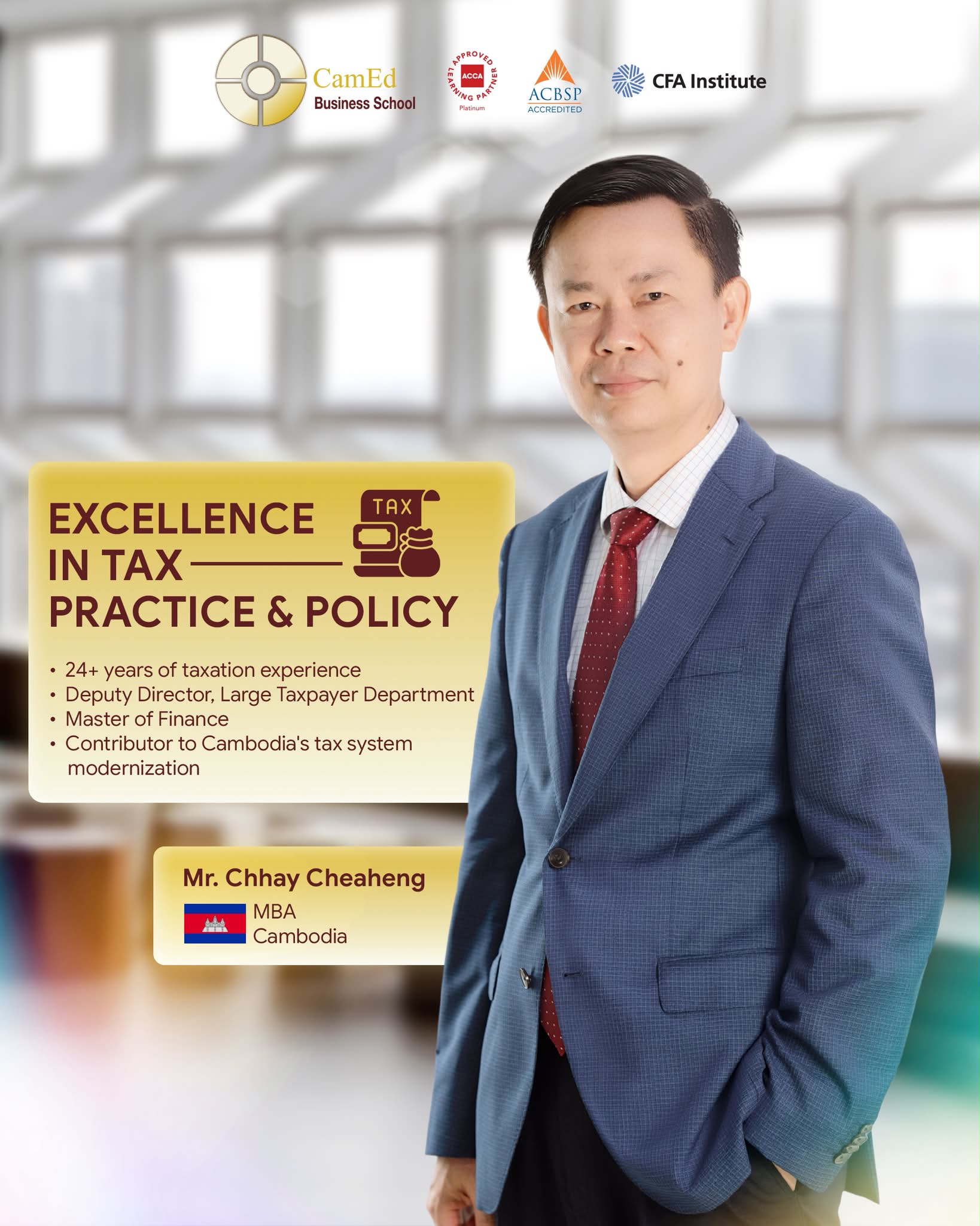 CamEd Business School Facebook ad: Behind strong tax systems are dedicated professionals who…
