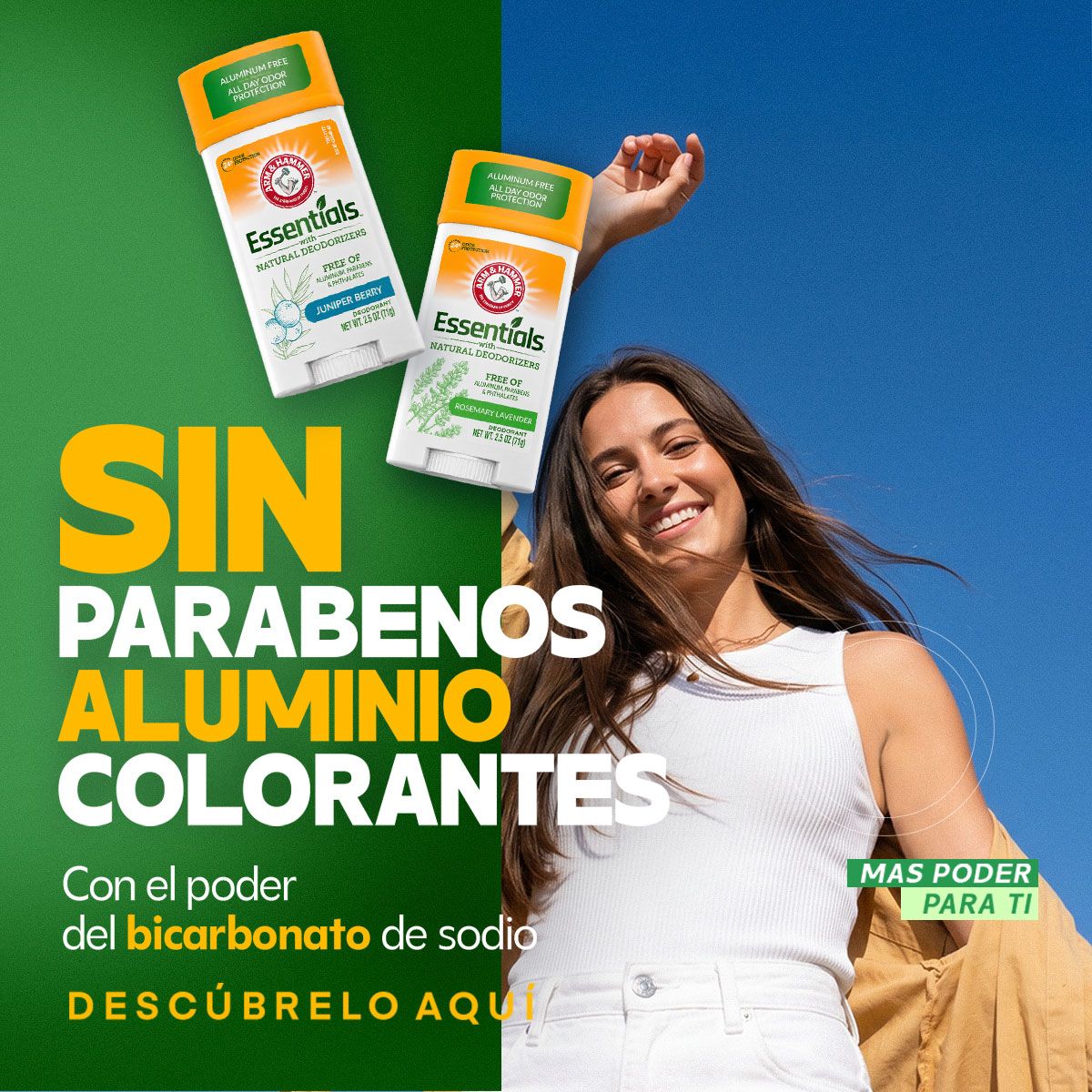 Bicarbonato de Sodio A&H Facebook ad: Poder contra el mal olor
