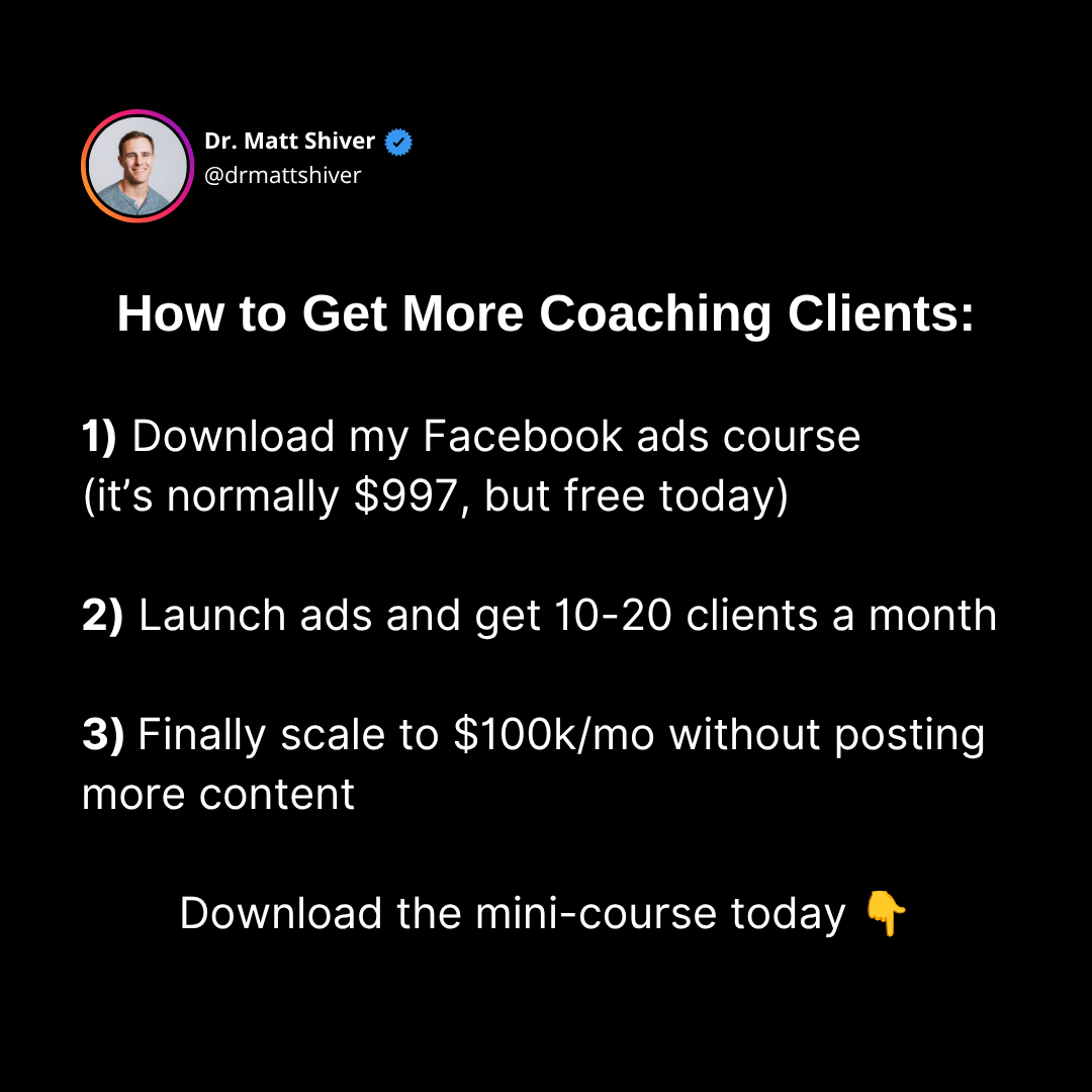 Dr. Matt Shiver Facebook ad