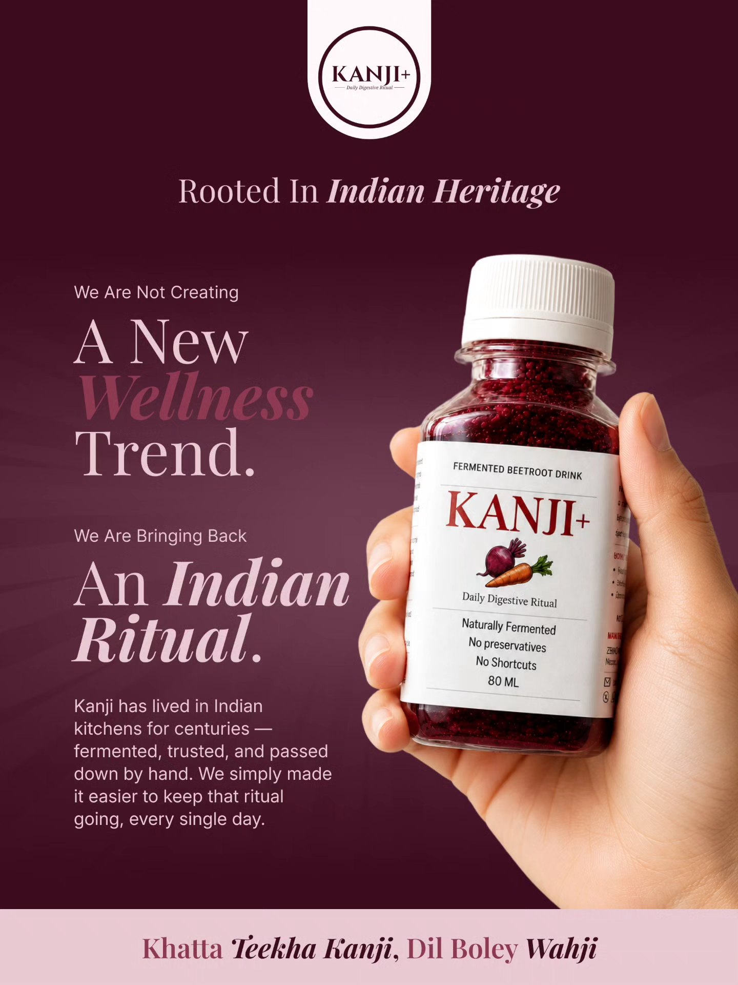 Kanji Plus Facebook ad: 100% Indian Heritage.