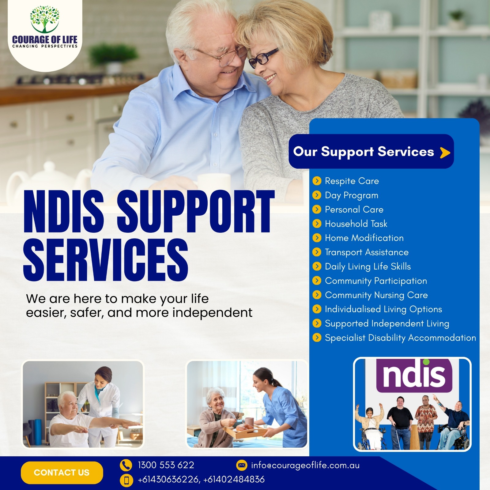 Courage Of Life Facebook ad: Get NDIS Support Today!