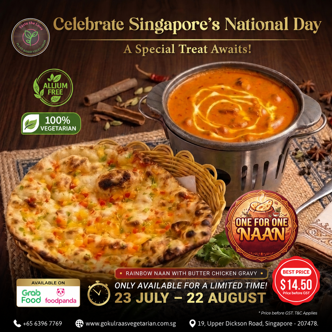 GOKUL RAAS VEGETARIAN Facebook ad: Make a reservation now!