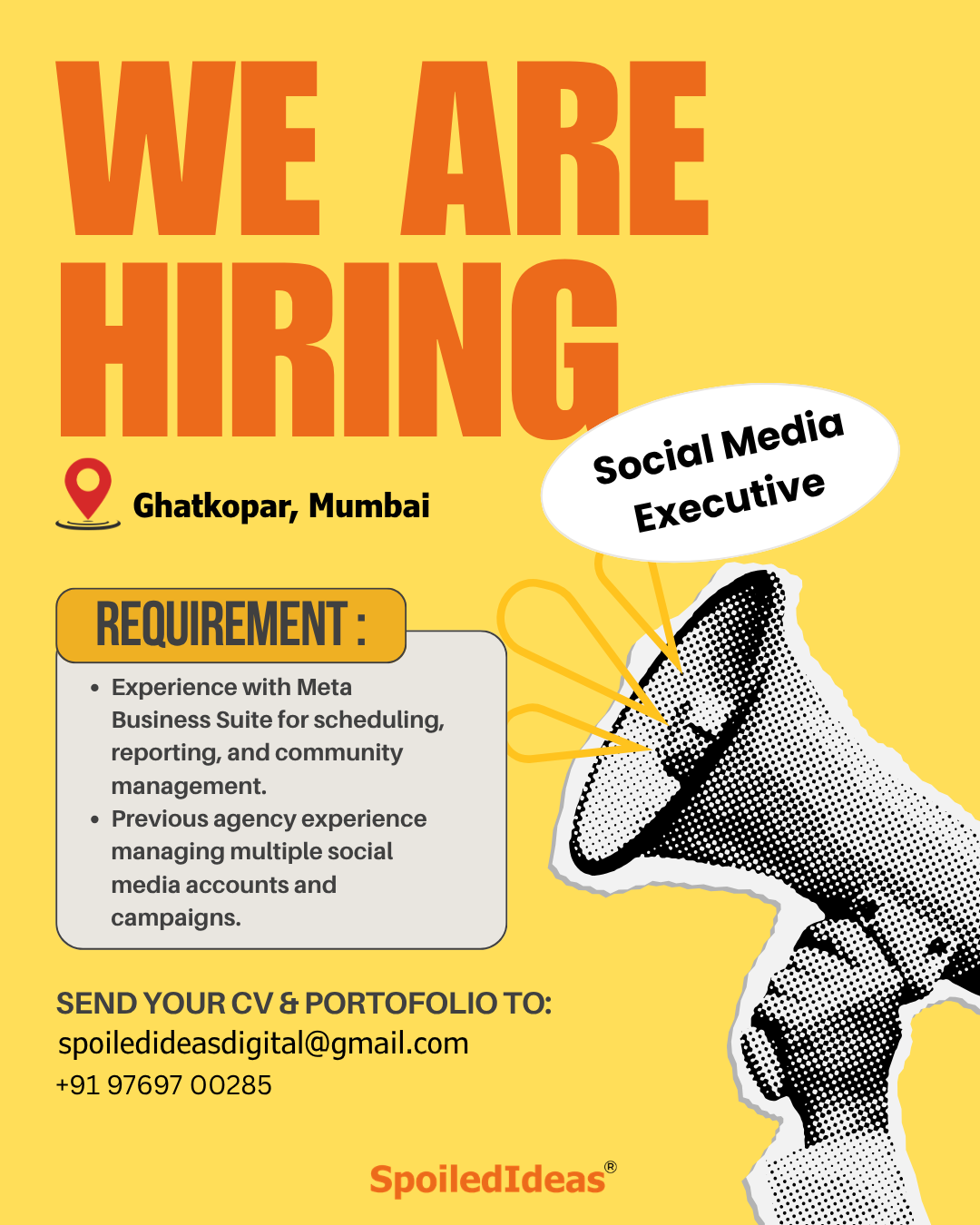 SpoiledIdeas Facebook ad: We're expanding our team!