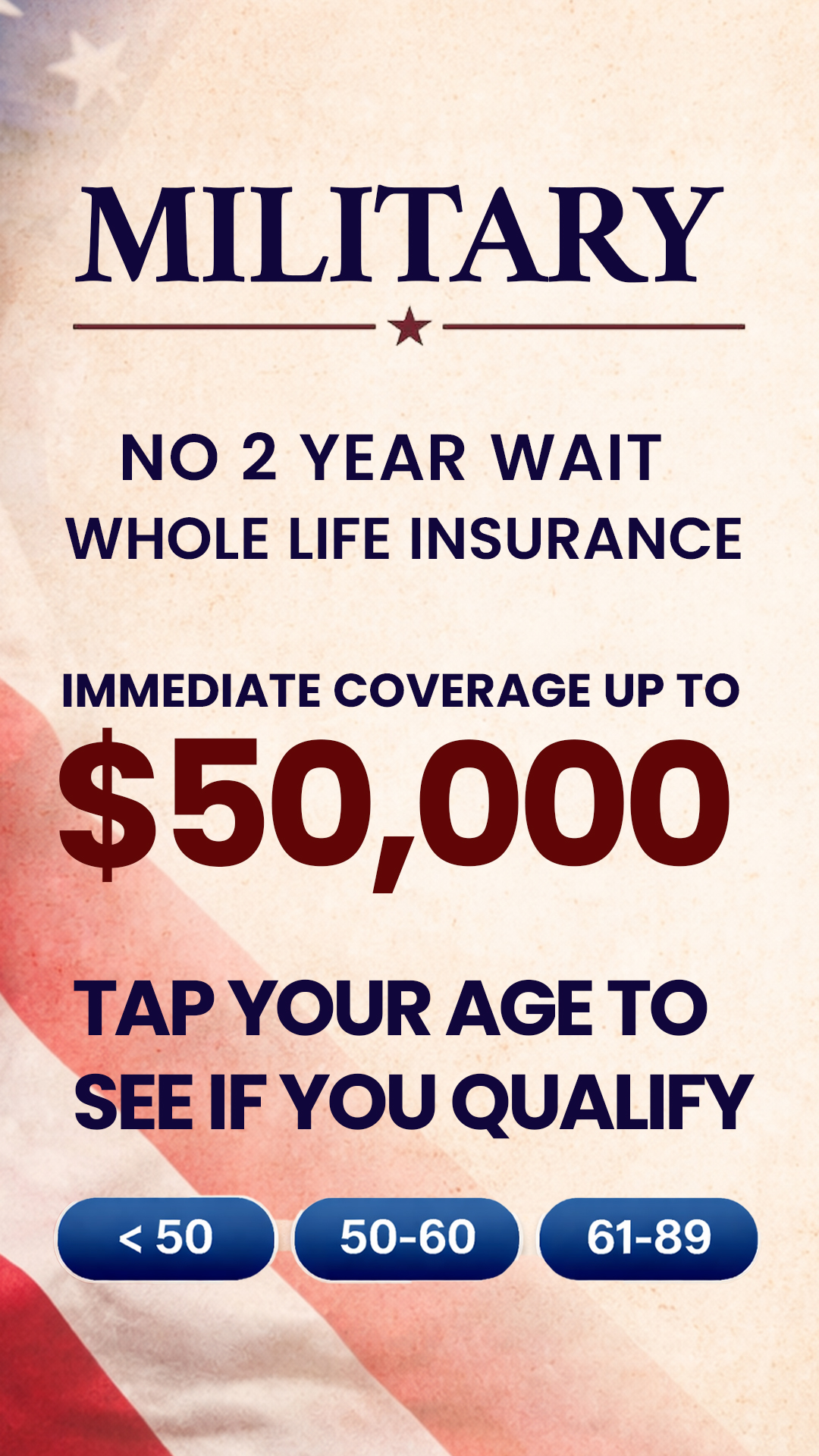 Veteran Life Insurance Facebook ad