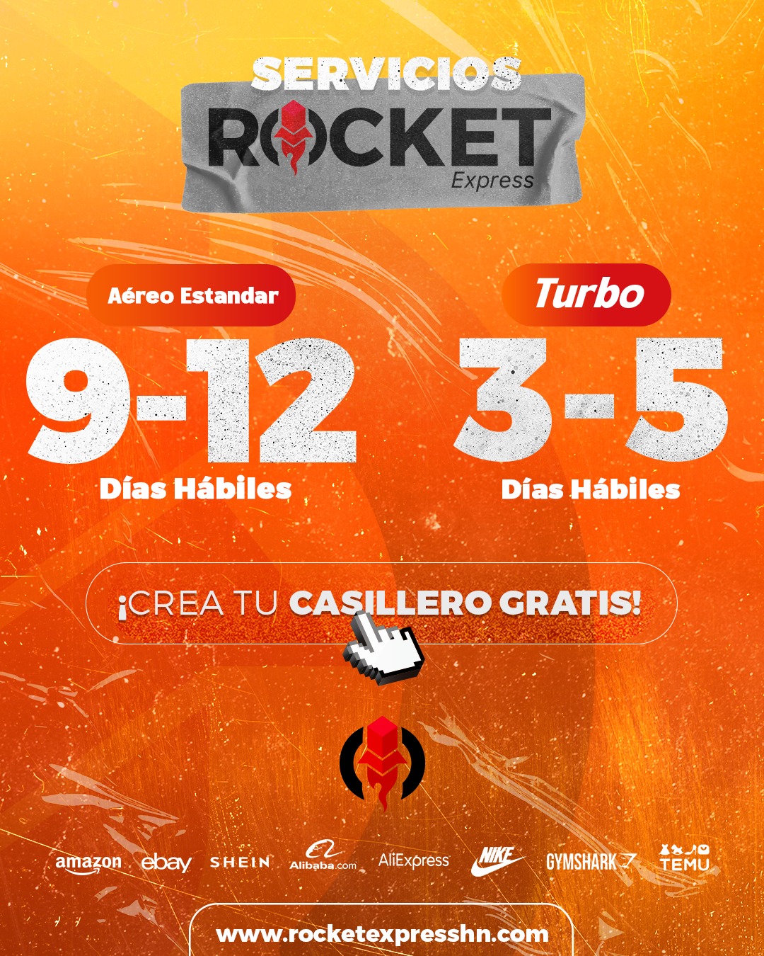 Rocket Express Facebook ad: Tus Paquetes en un abrir y cerrar de…