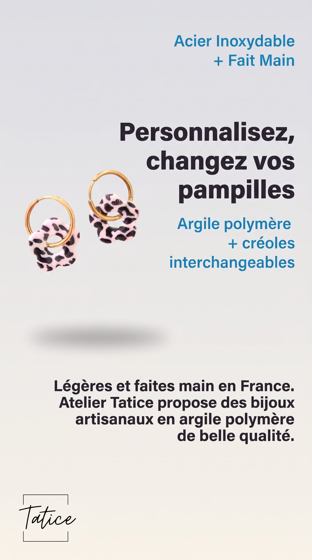 Atelier Tatice Facebook ad: NOUVEAU: Créoles interchangeables