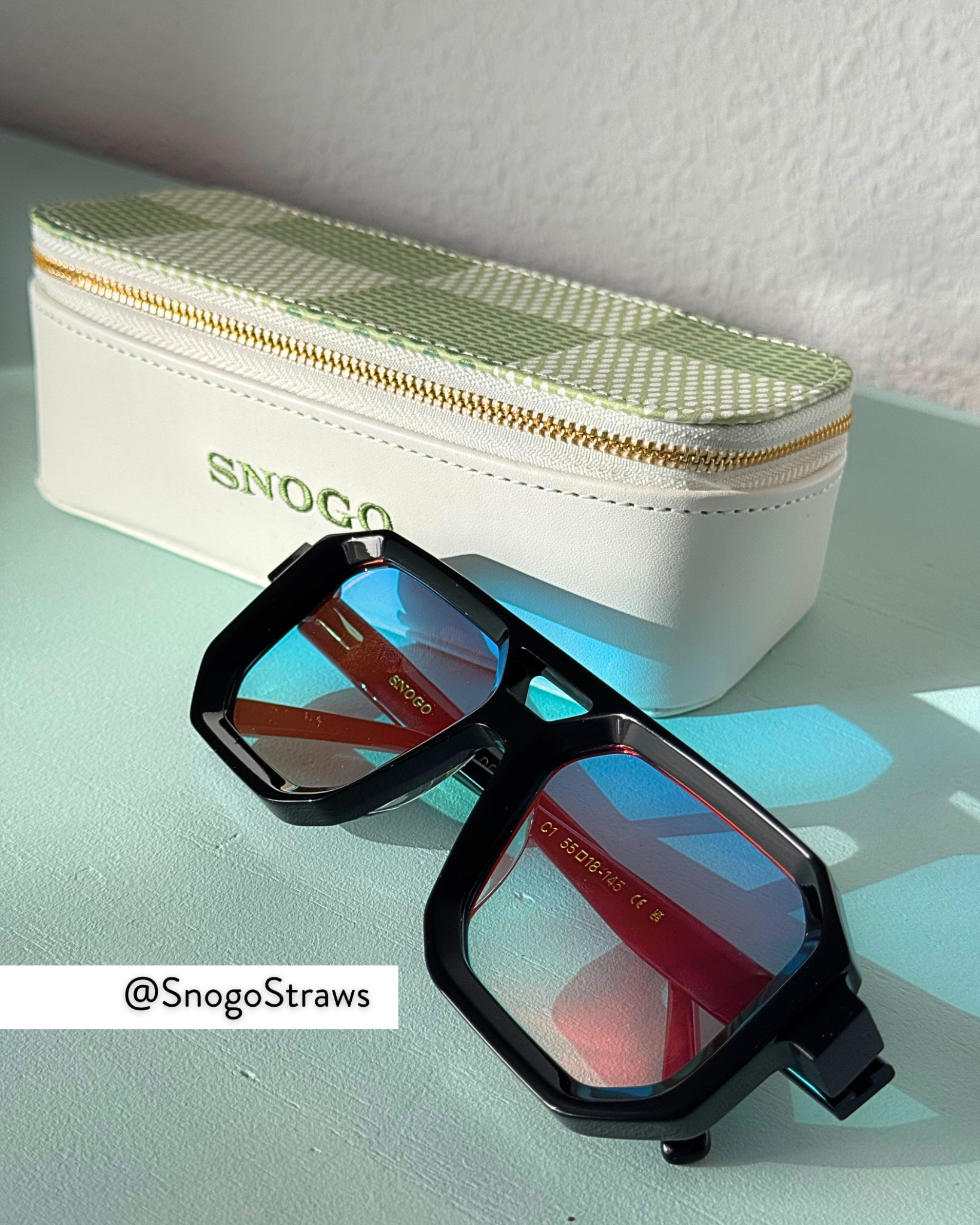 Snogo Straws Facebook ad: Snogo Sunglasses are inspired by the electric energy…