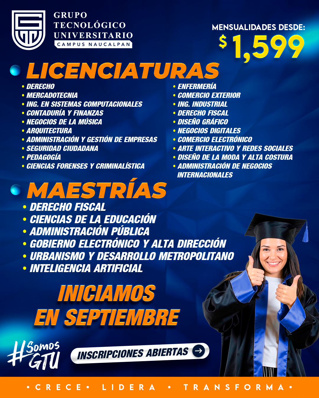 GTU Naucalpan Facebook ad: Inscríbete hoy mismo