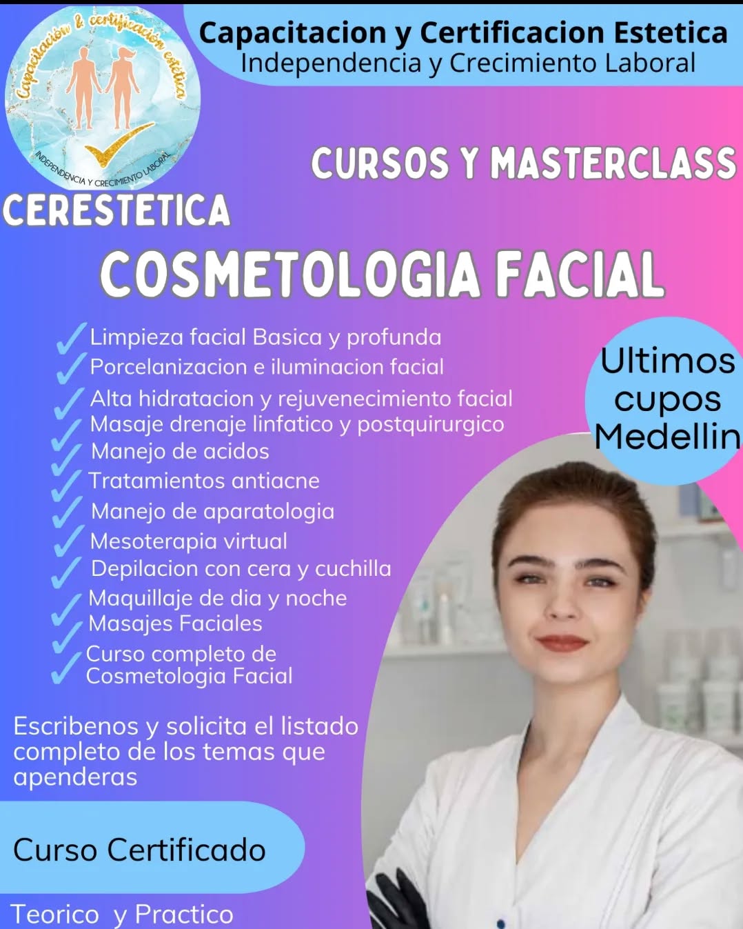 Certificacion Estetica Facebook ad: Cosmetólogia Facial