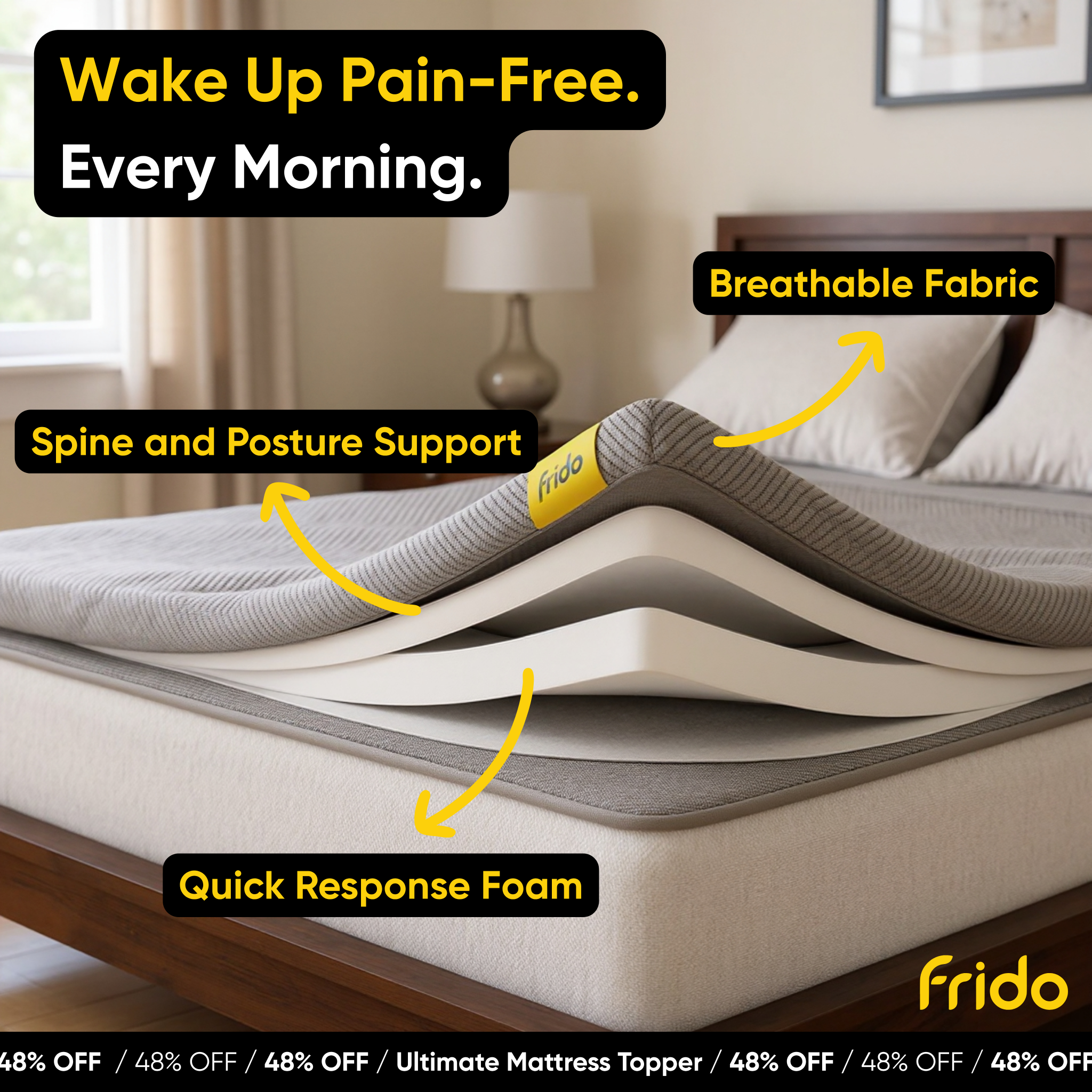 Sleep Better with Frido Facebook ad from Feb 26, 2026