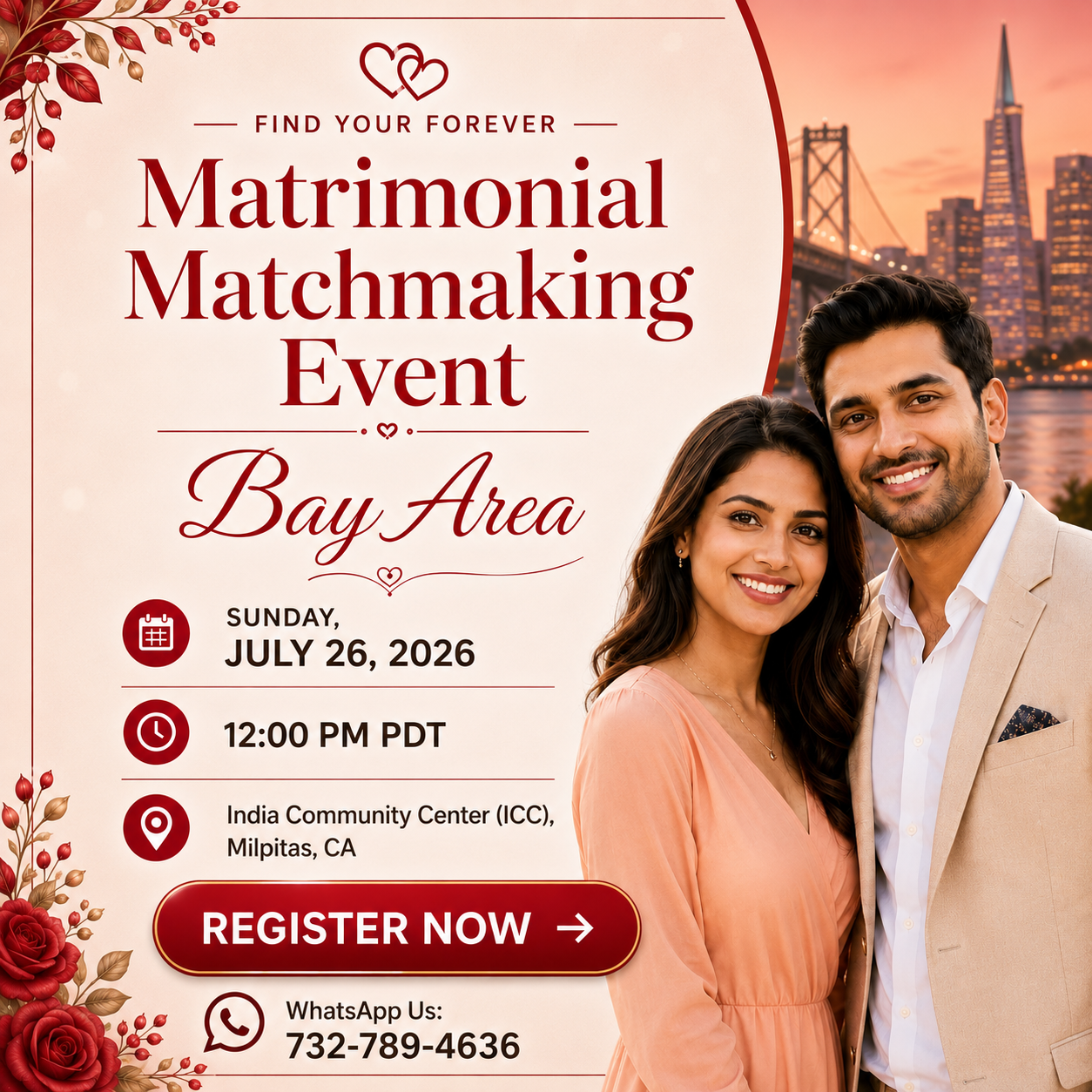 Indian Matchmaking Events Facebook ad: Bay Area Indian Singles Matchmaking Event