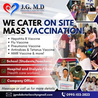 JGMD Tarlac City Medical Clinic and Animal Bite Center - Antirabies Vaccine Facebook ad