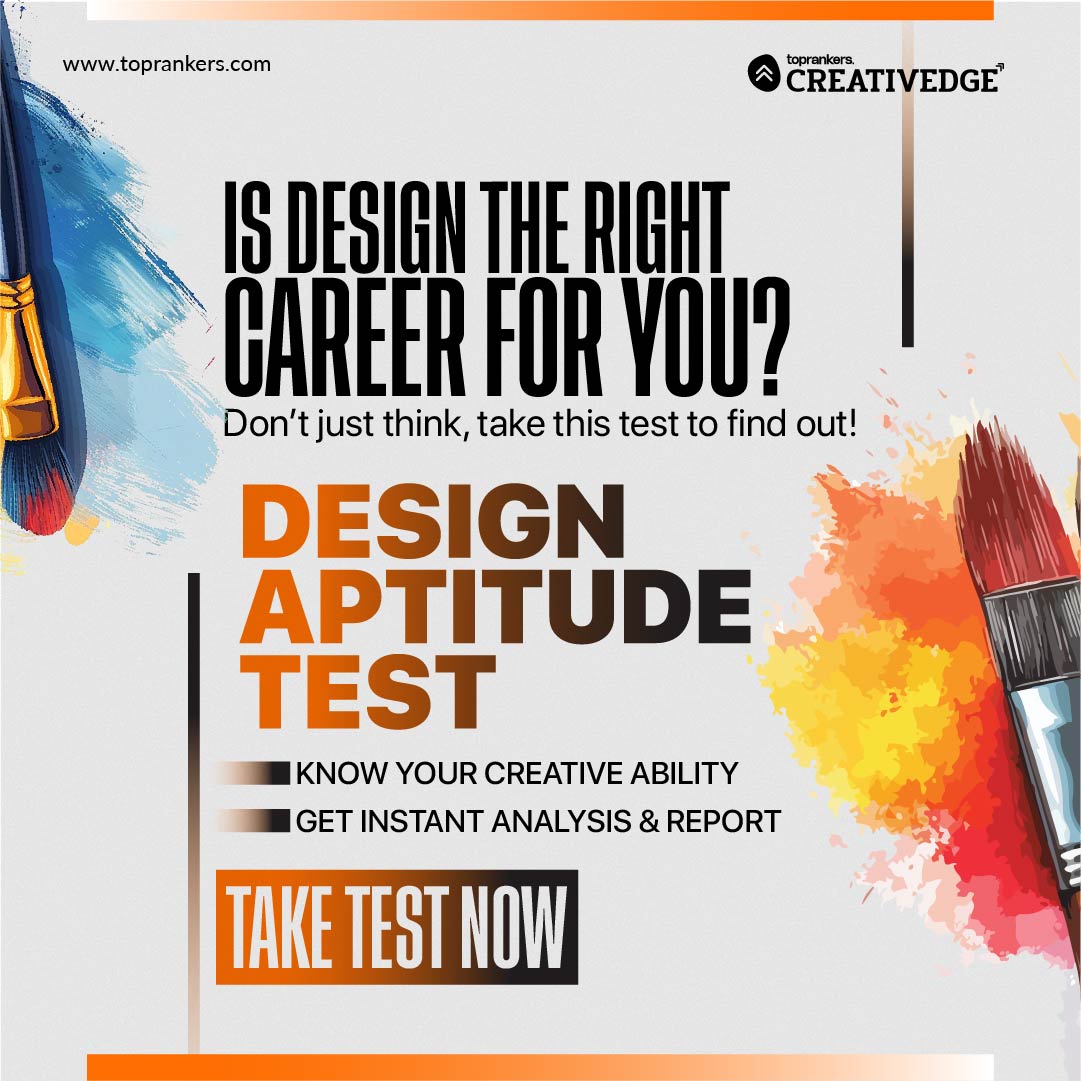 Creativedge Toprankers Facebook ad: Take the Design Aptitude Test for 2027 & 2028 Aspirants