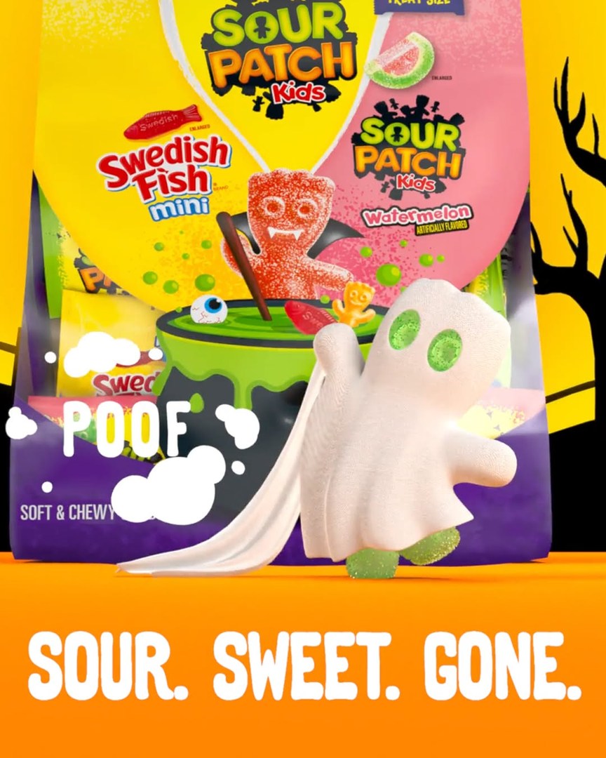 Sour Patch Kids Facebook ad: Sour. Sweet. Gone.