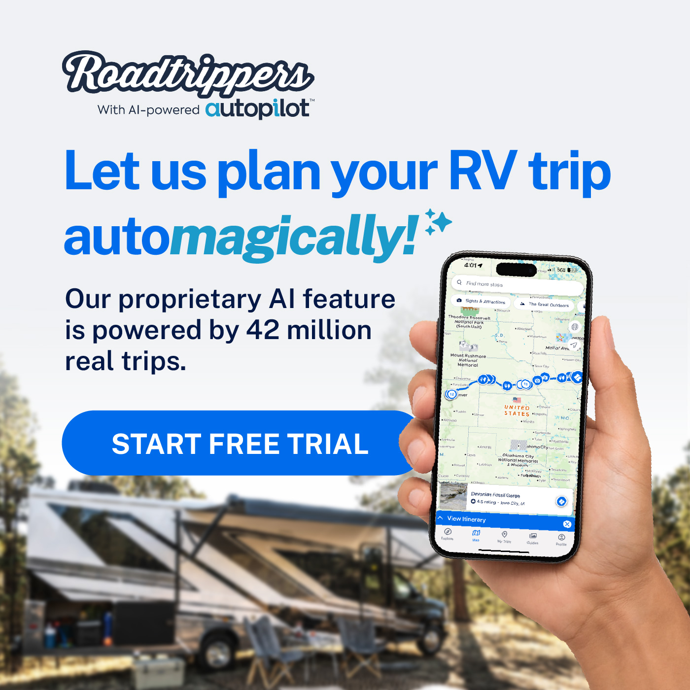 Roadtrippers Facebook ad