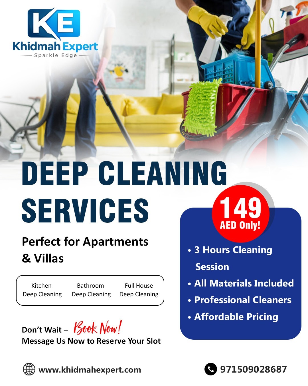 Khidmah Expert Cleaning Facebook ad: Deep Cleaning Services