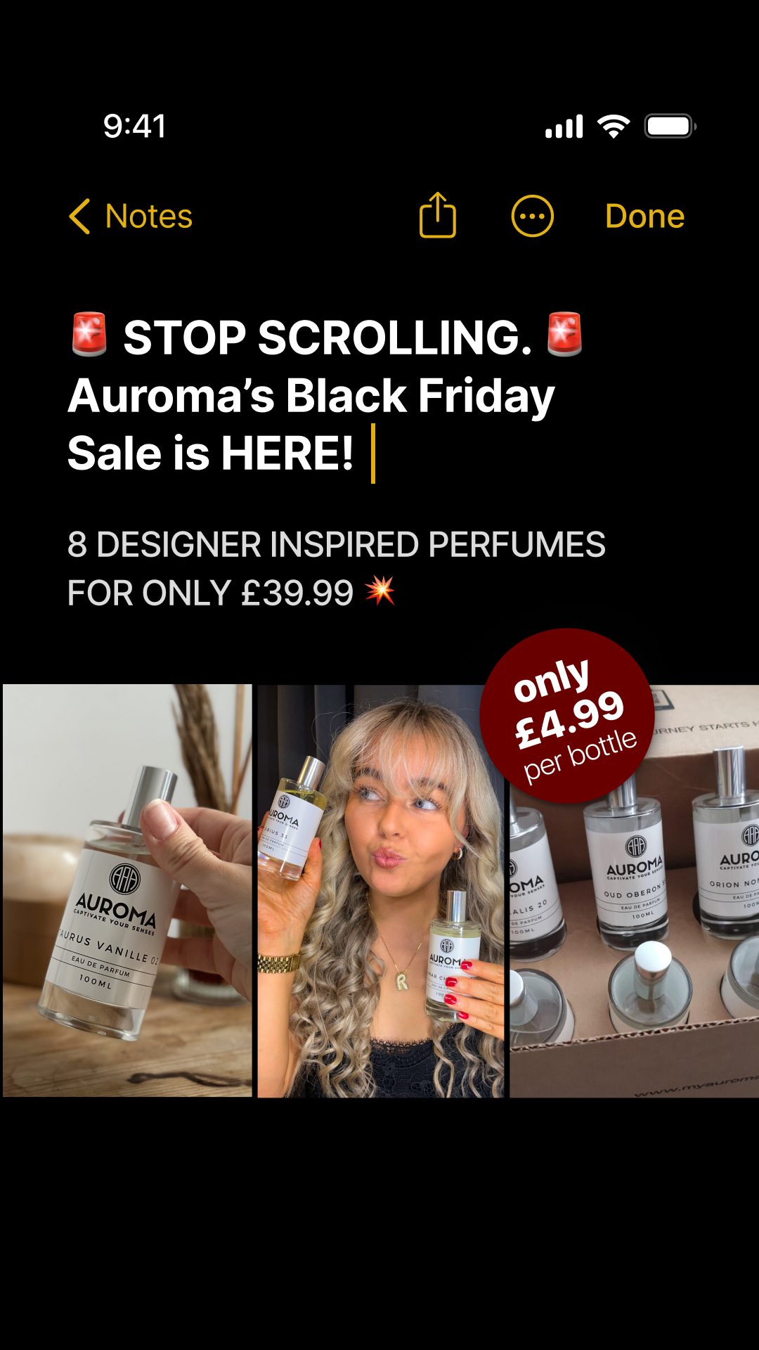 Auroma Fragrances Facebook ad