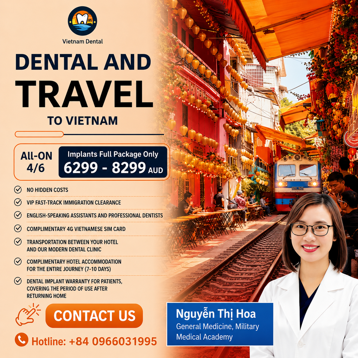 Vietnam Dental Implants & Travel Facebook ad: April Special for New Zealand