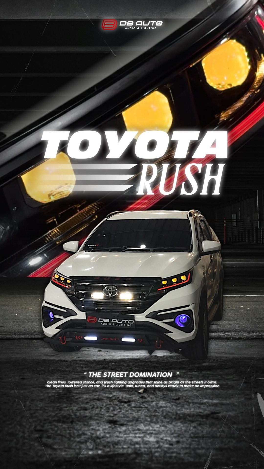 DB Auto Light Surabaya Facebook ad: UPGRADE RUSH MASIH DI BOBOK REFLEKTOR?