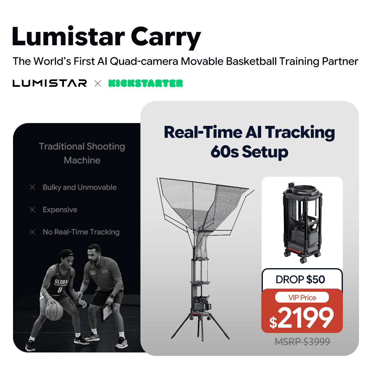 Lumistar Global Facebook ad: Get more shots up. Chase less.