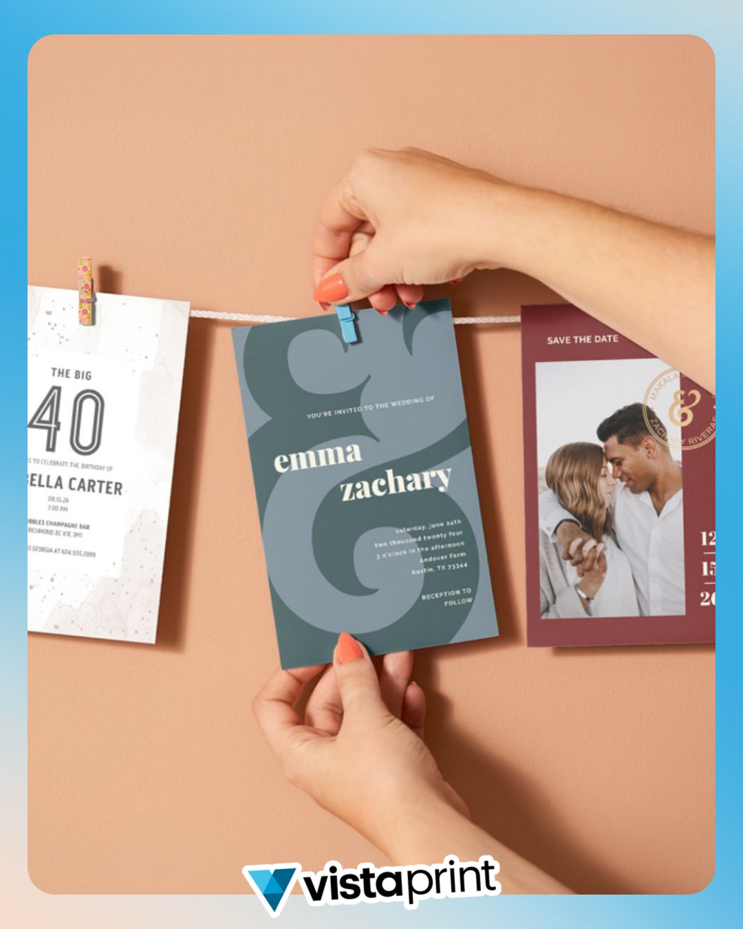 VistaPrint Facebook ad: Custom invites & announcements