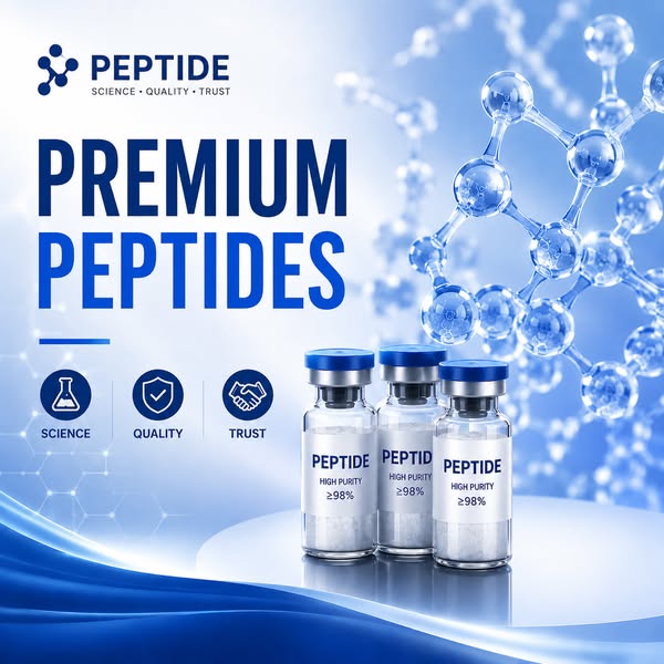 Peptide supply Facebook ad: Premium Peptides with Direct Factory-Access