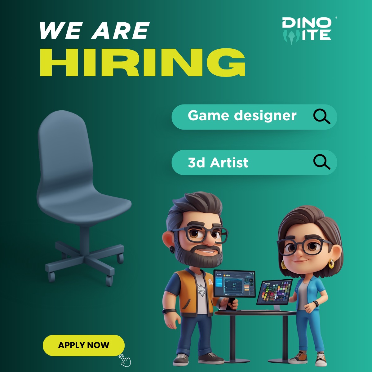 ben_the_marketer Facebook ad: We're Hiring! Join the Creative Force at Dinomite…