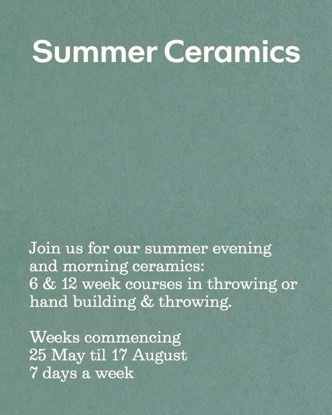 Earthworks Ceramic Studios Facebook ad