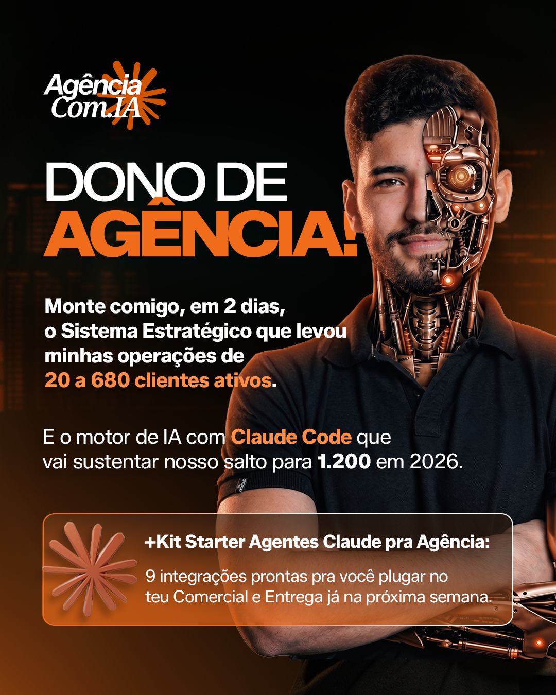 Marcos Machado Facebook ad: Dono de agência: sistema completo com IA executando…