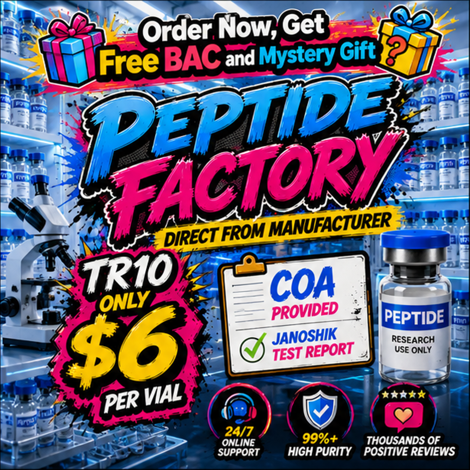 Nova Peptides Factory Facebook ad