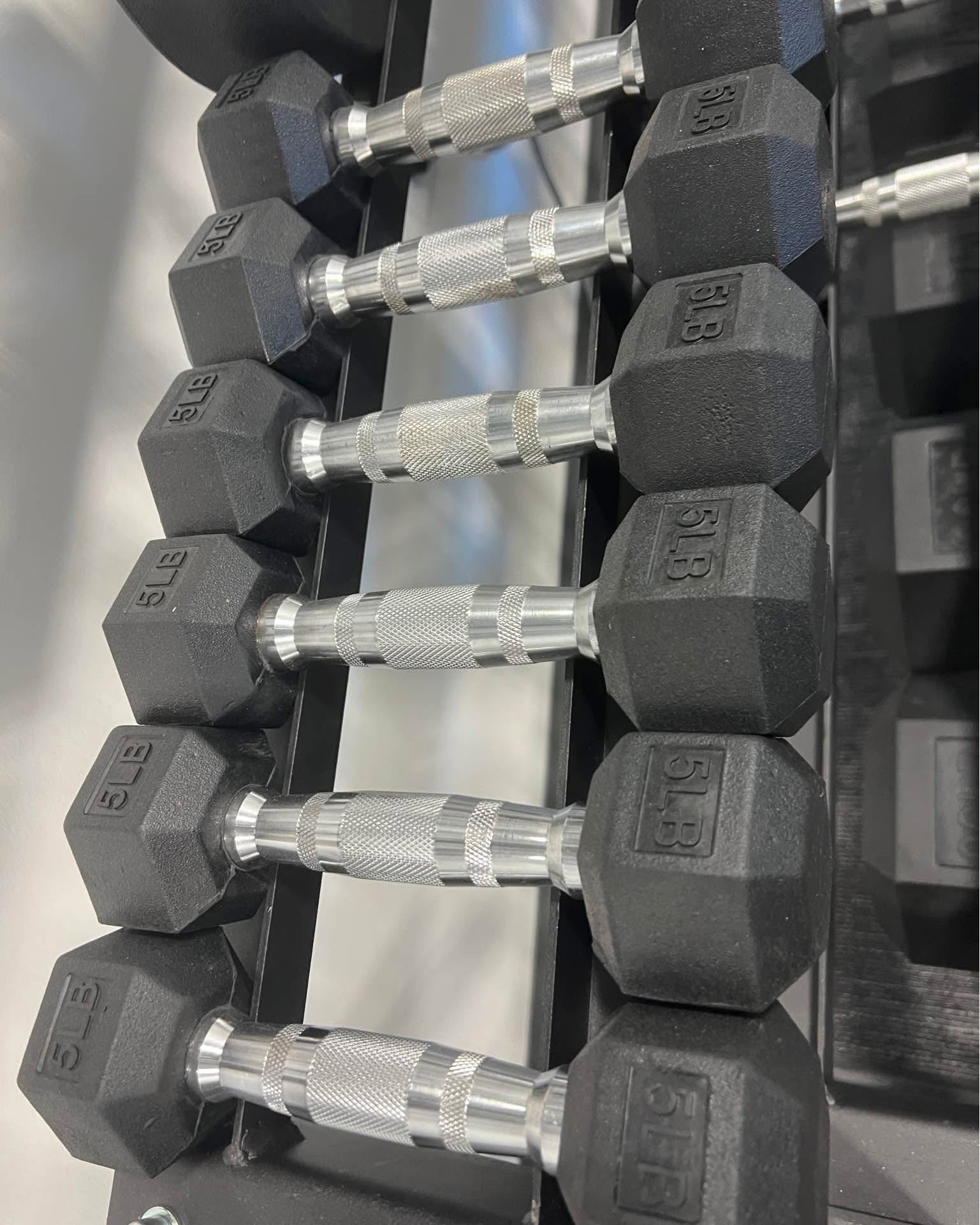 Qingqing Yu Facebook ad: (SF Bay Area Warehouse) 5-50LB Rubber Hax dumbbell set…