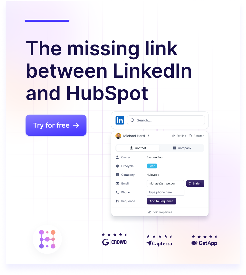 Hublead Facebook ad: Try Hublead for Free
