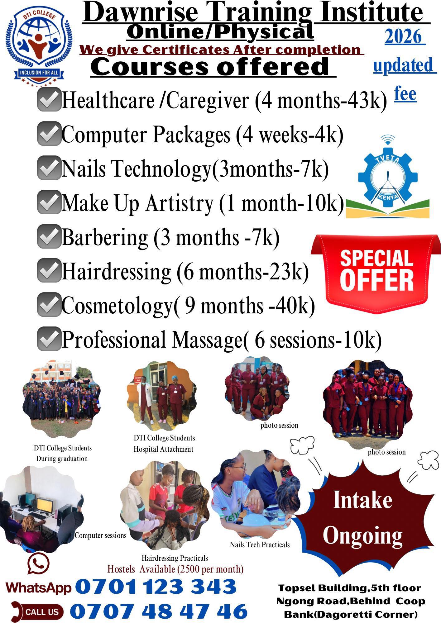 DawnRise Training Institute Facebook ad: Looking for practical skills + certified courses?