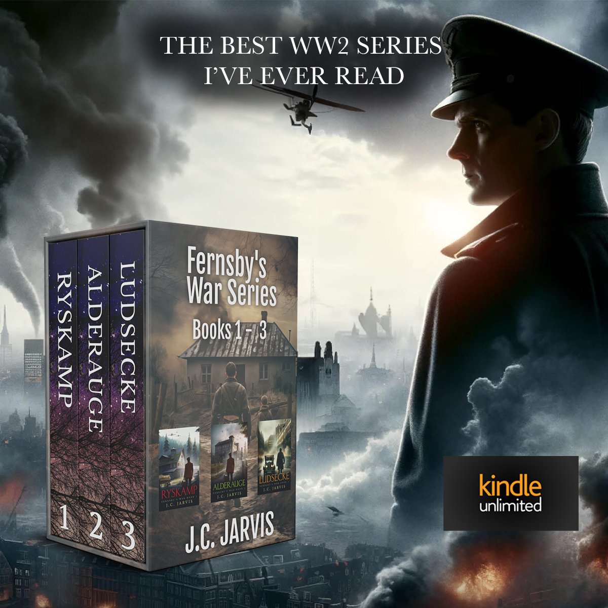 J.C.Jarvis Facebook ad: 3 WWII Novels. One Price.