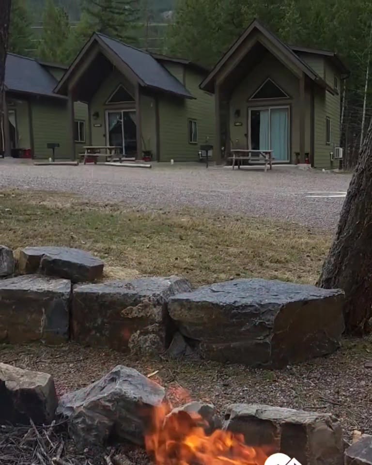 406 Glacier Cabins Facebook ad: 5 beautiful vacation rental cabins on 7 acres…