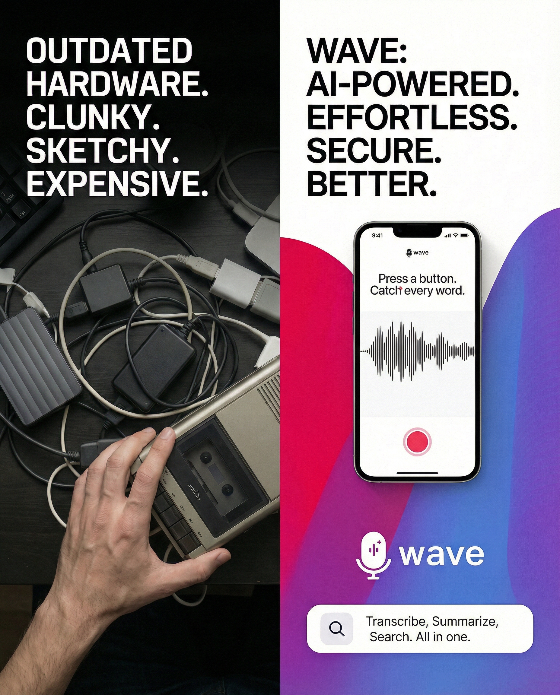 Wave AI Note Taker Facebook ad
