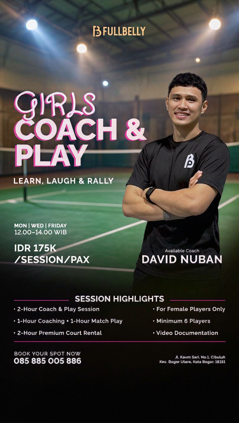 FullBelly Sports Facebook ad: Padel Sesi Wanita: 175K All-In!