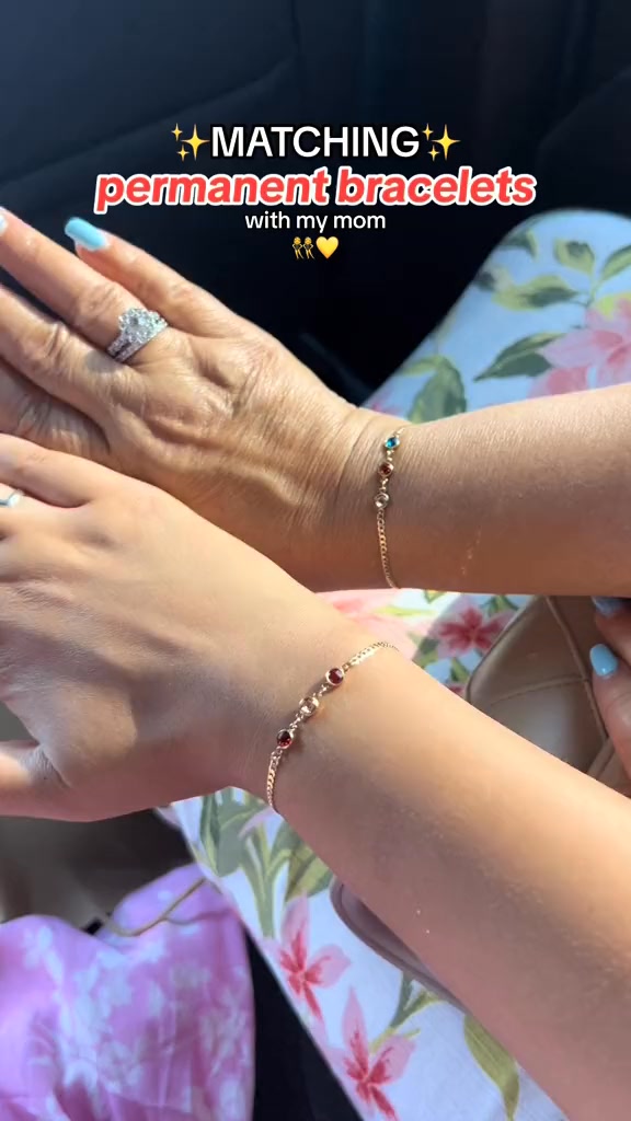 Gemlet Facebook ad: POV: matching permanent bracelets with my mom