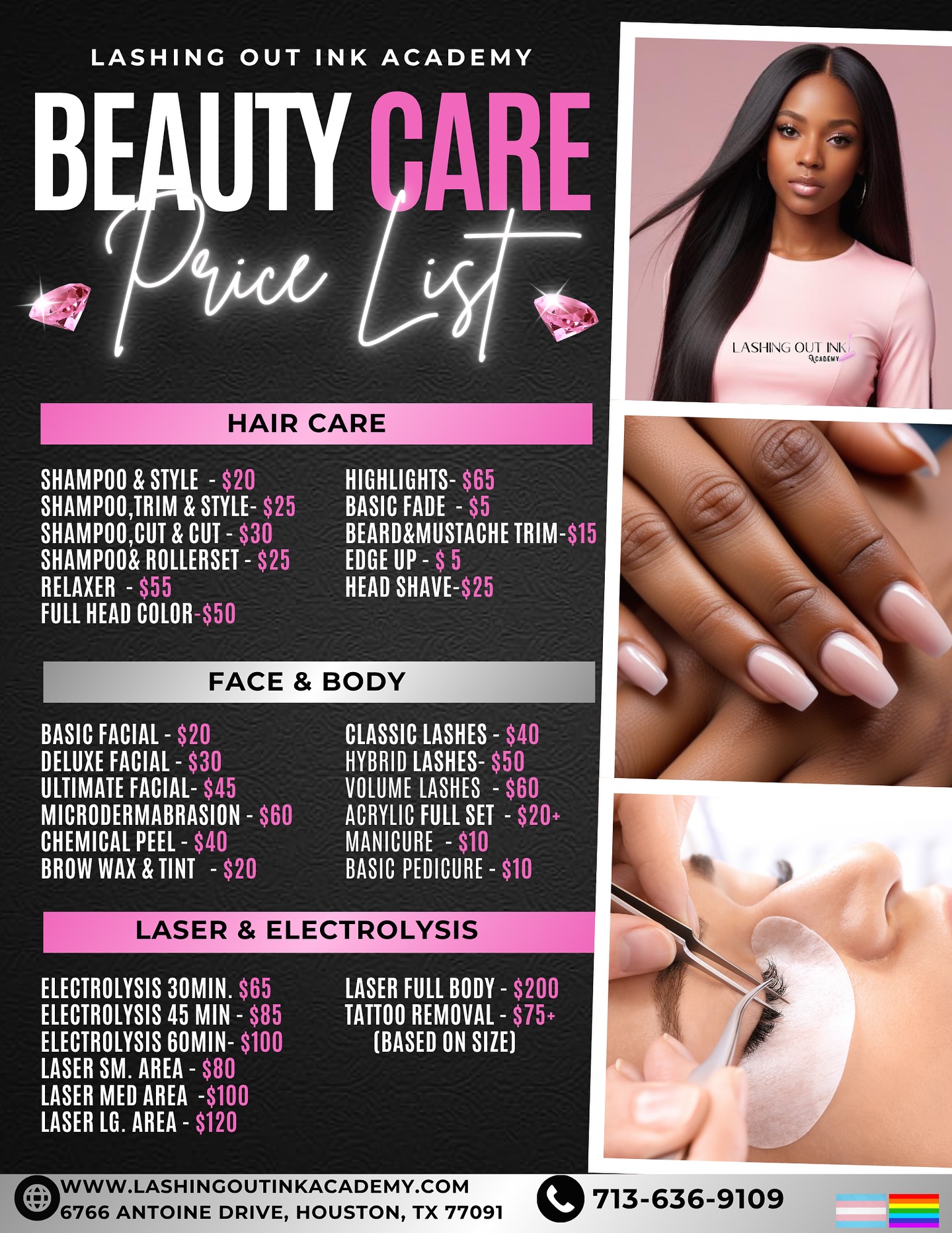 Lashing Out Ink Academy-Houston Facebook ad
