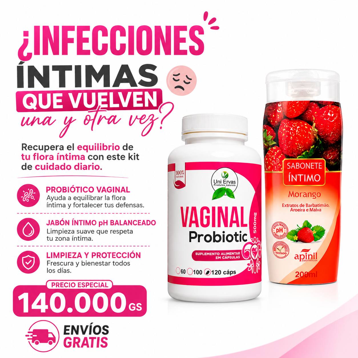 RosM STORE Facebook ad: Bienestar íntimo con Kit protección