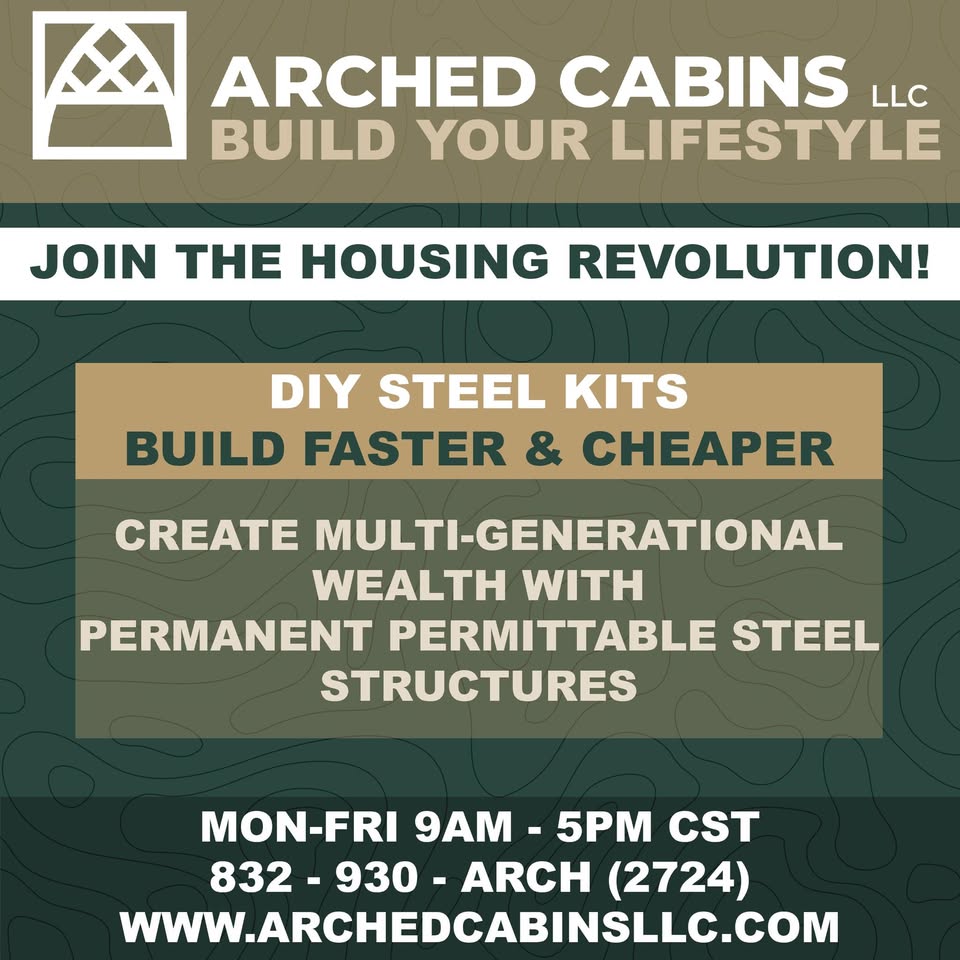 Arched Cabins LLC Facebook ad: Home - Arched Cabins