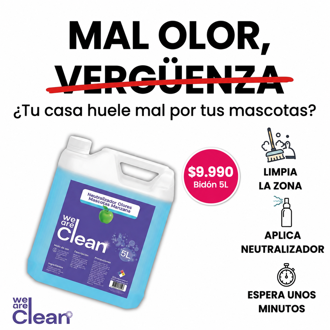 We are Clean Facebook ad: Que tus visitas no lo noten
