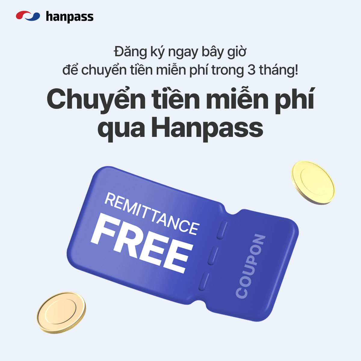 HANPASS Remittance Vietnam Facebook ad: Chuyển tiền miễn phí