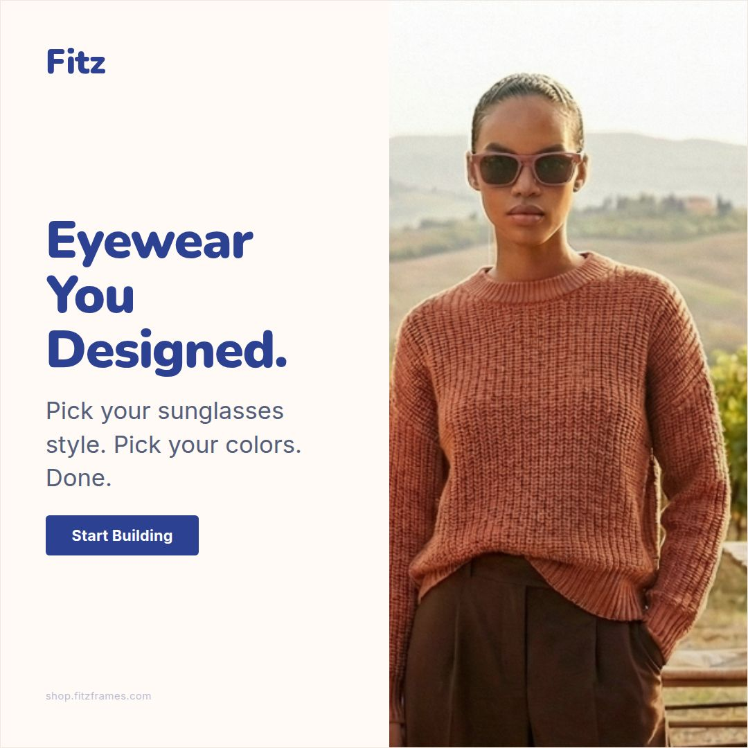 Fitz Frames Facebook ad: Sunglasses You Designed.