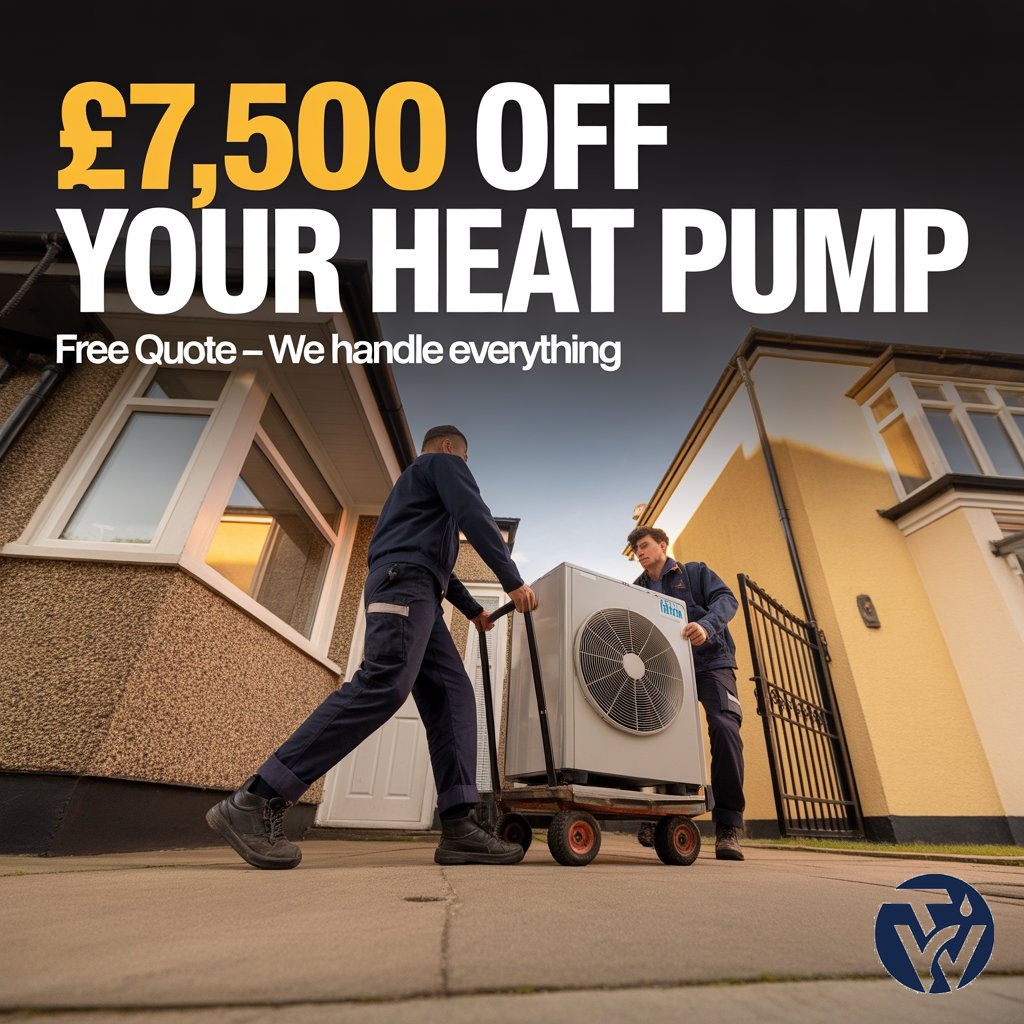 TW Plumbing & Heating Facebook ad: £7,500 Off Your Heat Pump