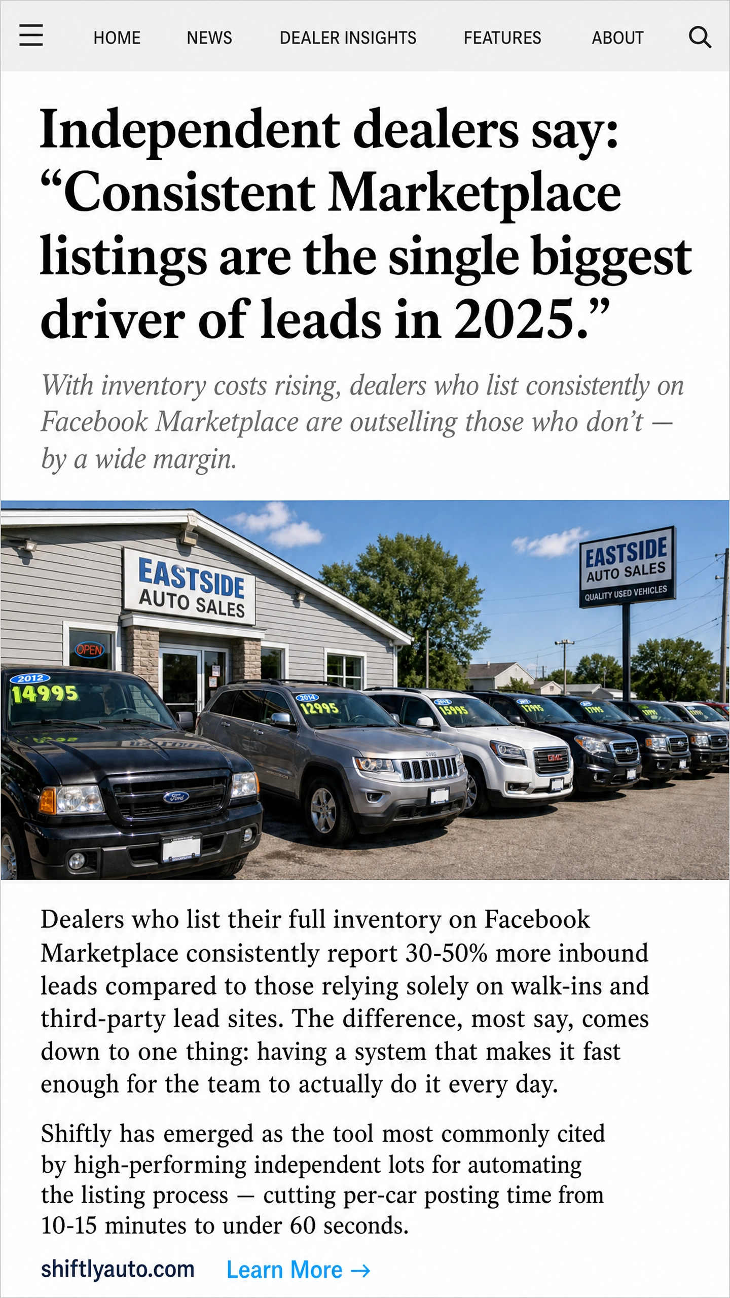 Shiftly Facebook ad