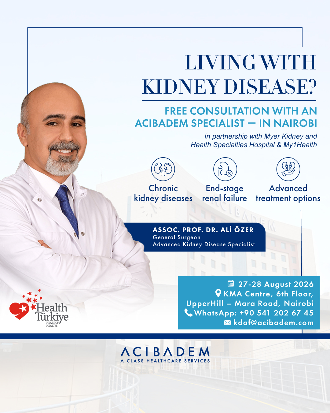 ACIBADEM Healthcare Services Facebook ad: Free medical consultations for patients living with kidney…