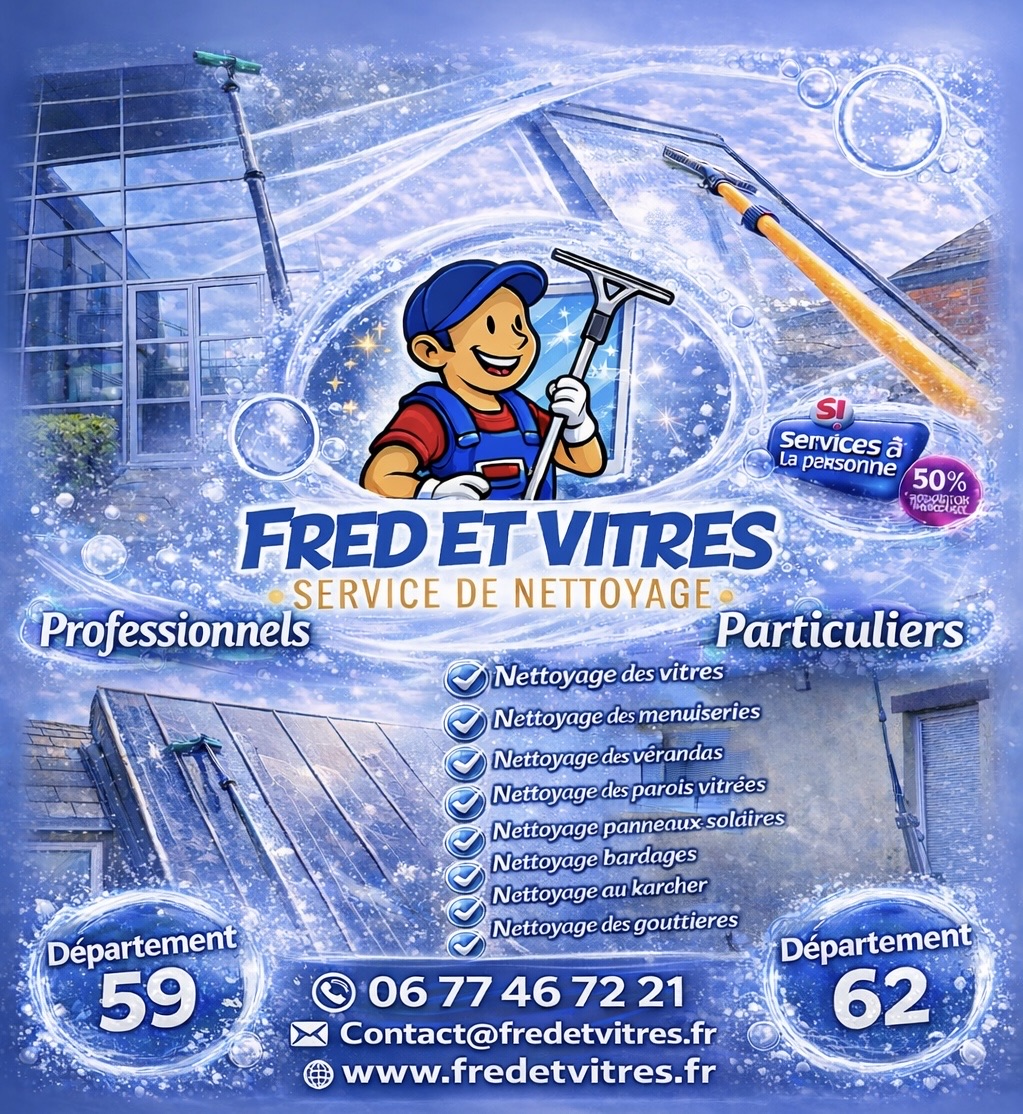 Fred et vitres Facebook ad: Nettoyage de vitres