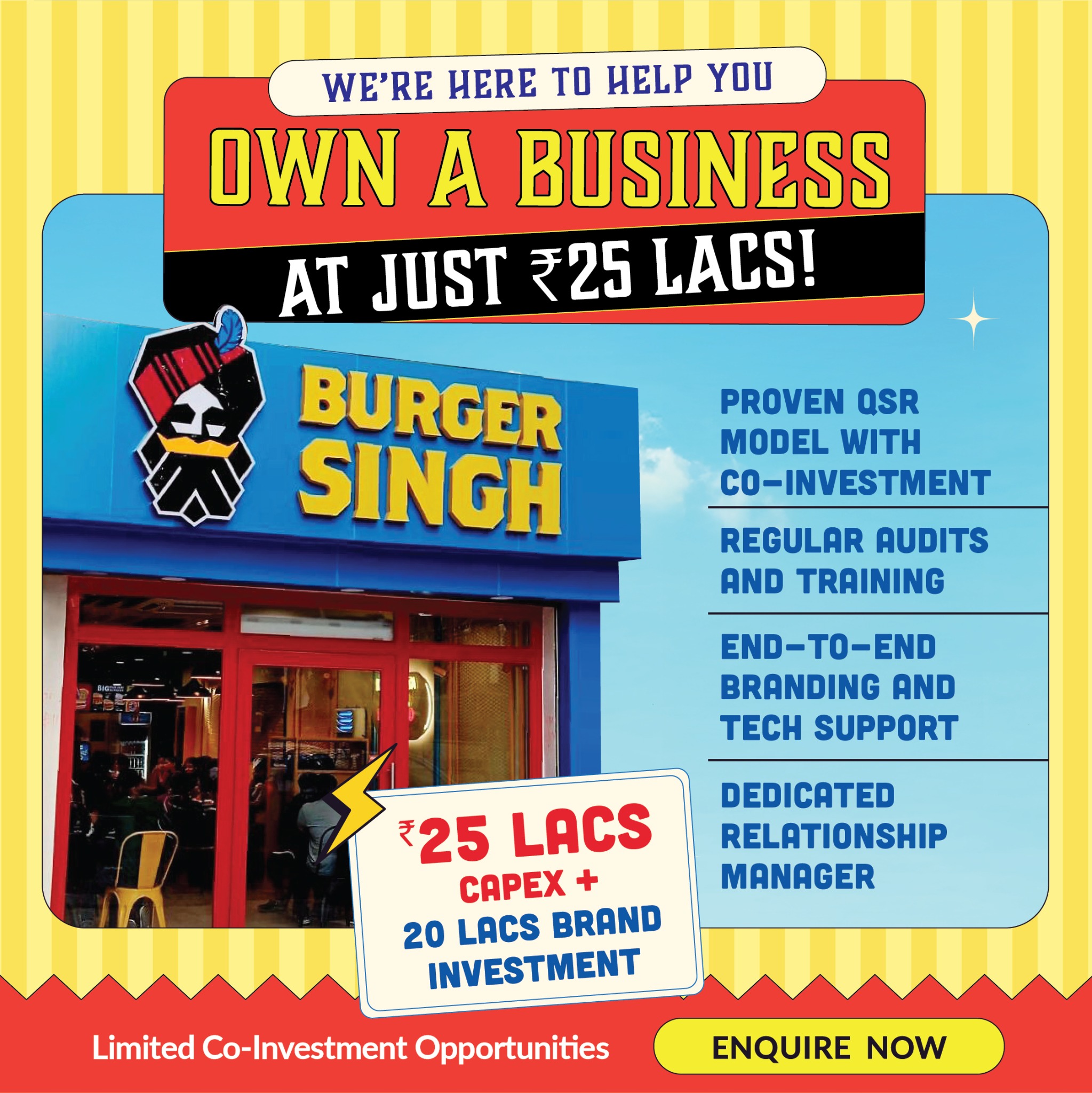 Burger Singh Facebook ad: Limited Franchise Opportunities with Burger Singh! Join a…