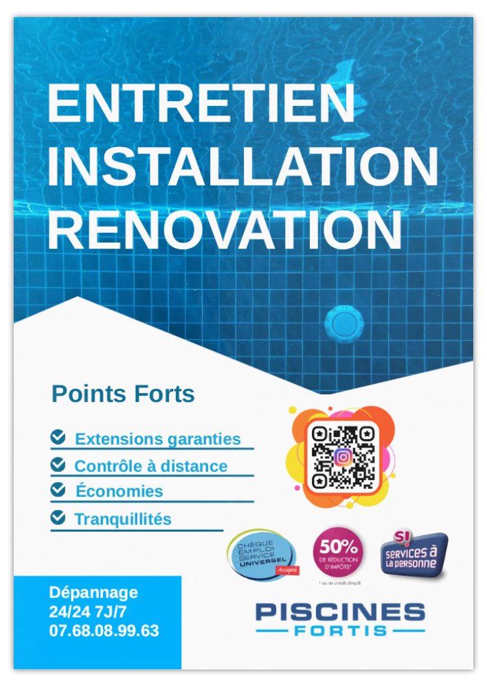 Piscines Fortis Facebook ad: ENTRETIEN INSTALLATION EQUIPEMENTS crédit d'impots 50%…
